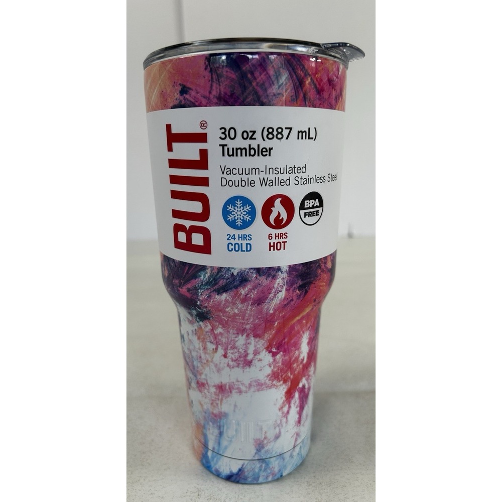 NWT BUILT 30oz. DOUBLE-WALLED STAINLESS STEEL TUMBLER "SUNSET SKY"